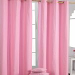 Homescapes paire de rideaux � ?illets uni rose 100% coton 117 x 137 cm