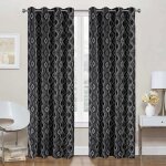 Homemaison - paire de rideaux obscurcissant  motifs noir 140x260 cm