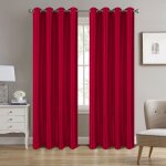 Homemaison - paire de rideaux occultants  motifs gomtriques rouge 140x260 cm