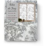 Paire de rideaux de verre toiles de jouy gris large cm. 60 de la fen�tre et de la porte la paire (2 rideaux) ...