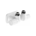 Paire de robinets double querre pour radiateurs version gauche couleur blanc high - style caleffi 400411 ...