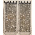 Paire de petits voilages � bulles argent�es noir 2x60x90 cm