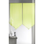 Paire de petits voilages etamine bas en pointe vert clair 60x130cm