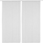 Paire de petits voilages en lin blanc 60x160 cm