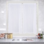 Paire de petits voilages motif flocons ecru 60x160 cm
