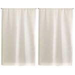 Homemaison - paire de petits rideaux unis en etamine beige 70x160cm