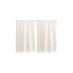 Paire de petits rideaux unis en etamine blanc 70x120 cm