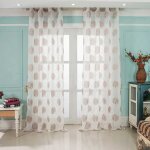 Paire de voilages  coquillages  taupe 140x260 cm