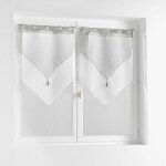 Paire de voilages 'duetto' 60x120cm gris & blanc