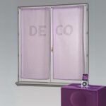 Paire de voilages tamine avec strass 'deco' violet parme 60x130cm