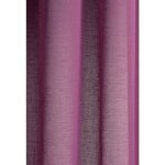 Paire de voilage  parement haut en macram 'coeur' vieux rose 45x120cm