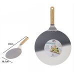 Spatule � pizza pelle avec manche en bois planche � d�couper ronde 49x30, 5cm 74185