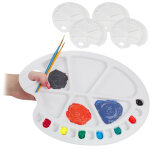 Palette de peinture, lot 5, avec 20 creux, trou pratique, plastique, h x l x p 2 x 34, 5 x 25 cm, blanche ...