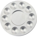 Palette de peinture ronde d'artiste, plateau de m�lange de peinture � l'aquarelle en m�tal, outil de ...