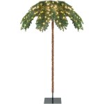 Palmier artificiel lumineux 180 cm avec 813 branches pvc et 250 led, arbre de nol  charnire raliste, ...