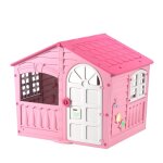 Maisonnette cabane plastique rose barbe a papa