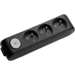 Multiprise x - tendia 3x prise 2p + t (nf), sans c�ble avec interrupteur on / off noire panasonic