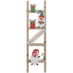 Pancarte �chelle merry christmas en bois avec lutins et cadeaux h 65 cm - feeric christmas