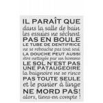 Paris prix - pancarte murale dco 'salle de bain' 61cm blanc