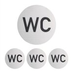 Pancarte wc, lot pratique de 4, diamtre : 10 cm, pour la salle de bain et les toilettes, aluminium, ...