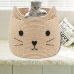 Paniers d'animaux grand panier de rangement en corde de coton tiss� avec motif de chat mignon organisateur ...