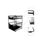 Aqrau panier d'armoire coulissant  2 niveaux tiroir organisateur tiroir  pices panier coulissant sous ...