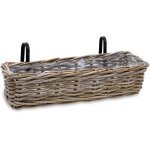Panier de balcon en rotin naturel - 60x20 cm / 1 pice - jardinire de balcon en osier  planter (1 pice ...