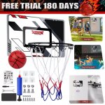 Panier de basket - ball et filet pompe � balles jeu d'ext�rieur portable avec fixations murales
