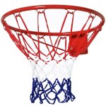 Panier de basket - homcom - avec filet - suspendu mural - int�rieur et ext�rieur - � 46 cm - rouge