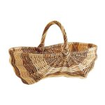 Panier bourguignon en osier brut et blanc 43 x 29 x 14 - 27 cm