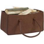 Panier à bûches de bois en feutre 2 poignées, pliable, porte - revues hxlxp: 25 x 25 x 50 cm, marron ... Panier à bûches de bois en feutre 2 poignées, pliable, porte - revues hxlxp: 25 x 25 x 50 cm, marron ...