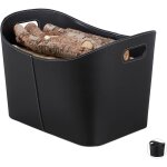Panier à bûches xl, range bois de cheminée, porte - revues porte - journaux similicuir, noir - relaxdays ... Panier à bûches xl, range bois de cheminée, porte - revues porte - journaux similicuir, noir - relaxdays ...