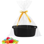 Panier cadeau vide tress�, panier de pr�sentation vide avec sacs cadeaux et rubans, corbeille cadeau ...
