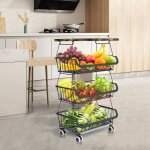 Panier  fruits et lgumes?panier de fruits et lgumes avec roues, support utilitaire de panier de fruits ...