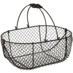 Panier grillage vieilli anses mobiles 37x25x14 - 30