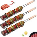 Panier grille pour barbecue anti - adh�sifs, paniers � brochettes, brochettes pour barbecue pour l�gumes ...