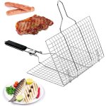 Panier grille de barbecue, panier  poisson pour grillades, avec poigne, acier inoxydable, portabilit ...