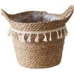 Panier en jonc de mer avec pompon, cache - pots d'int�rieur et d'ext�rieur, contenants naturels de 20 ...