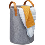 Panier à lessive en feutre, poignée, 28l corbeille de rangement chambres, bain, hxd45 x 30 cm, anthracite ... Panier à lessive en feutre, poignée, 28l corbeille de rangement chambres, bain, hxd45 x 30 cm, anthracite ...