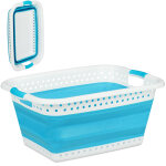 Panier  lessive pliable, plastique, silicone, corbeille  linge peu encombrante, hlp 27x61x45, 5cm, ...