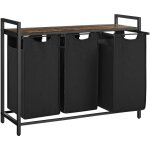 Panier  linge, 3 compartiments, bac, avec 1 tablette de rangement, sacs amovibles d'une capacit de ...
