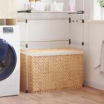 Panier � linge avec 3 sections 75x42, 5x52 cm hyacinthe d'eau