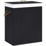 Panier  linge bambou noir 83 l