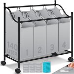 Panier  linge collecteur de linge trieur de linge avec poches amovibles en tissu bote  linge avec ...