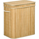 Homcom - panier  linge - bambou - 54. 2x35. 2x59. 5cm - bois naturel