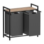 Panier � linge, corbeille � linge sale, rangement 2 compartiments, 2 sacs amovibles en tissu oxford, ...