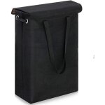 Panier  linge fin avec couvercle (noir) - 45 l - grand panier  linge fin respirant et pliable - grand ...
