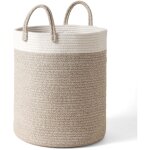 Panier � linge grand panier de rangement en corde de coton corbeille � linge avec poign�e pour linge ...
