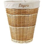 Panier  linge en osier blanc et clisse buff