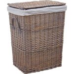 Panier  linge en osier doubl